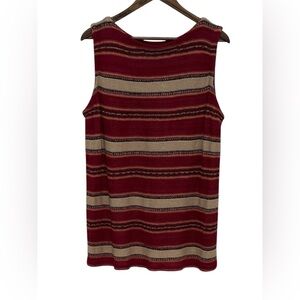 Lauren Ralph Lauren Woven Linen/Cotton Knit Striped Tank Top in size 2x